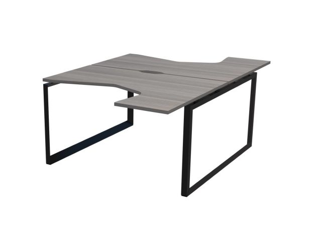 Бенч эргономичный на 2 рабочих места на металлокаркасе НТМП.О.Б2-040 Лиственница/Антрацит